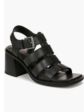Zodiac Joleen Cage Sandal Black Strappy Block Heel Sandal